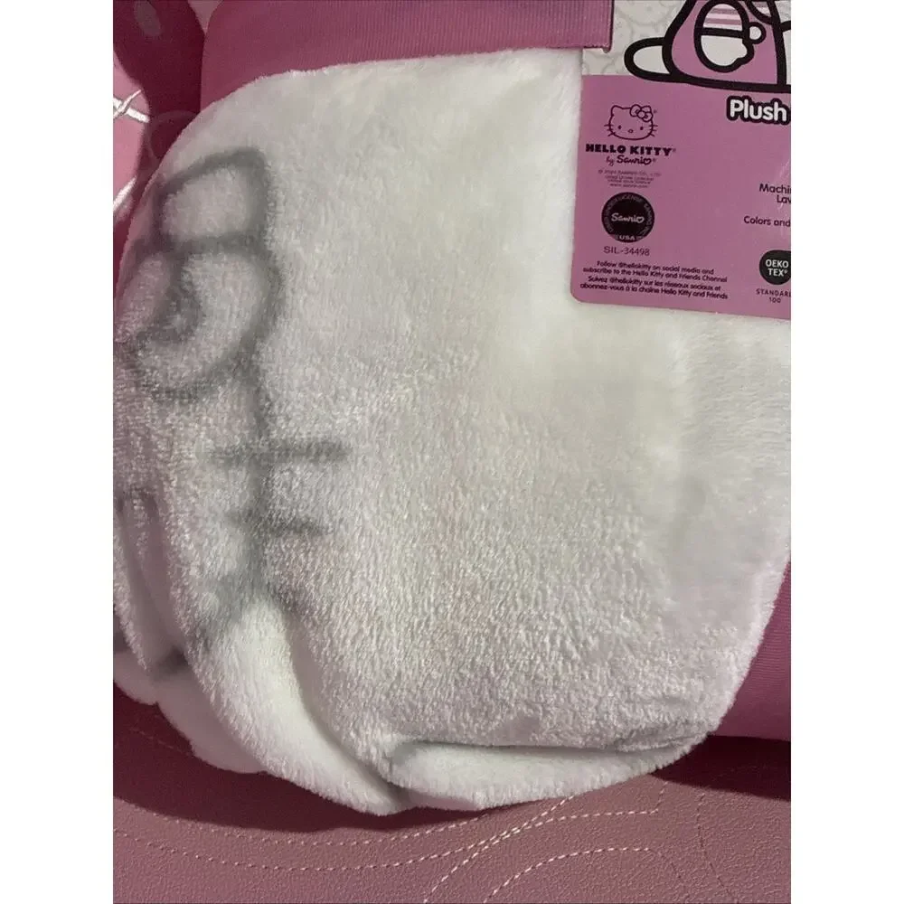 Hello Kitty Throw Blanket White Gray Grey Face Queen Super Soft 2024 Sanrio